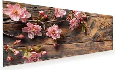 Produktbild von Küchenrückwand Spritzschutz Glas mit Motiv Holzblüten 40 x 40 cm