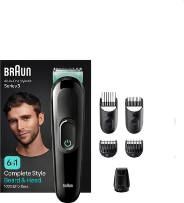 Produktbild von Braun MGK3411, Schwarz, Rechteck, 1 mm, 2,1 cm, Universal, Bart, Gesicht