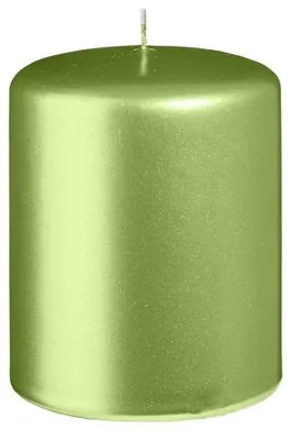 Produktbild von Stumpenkerzen Metallic Matt Grün 100 x Ø 80 mm, 12 Stück