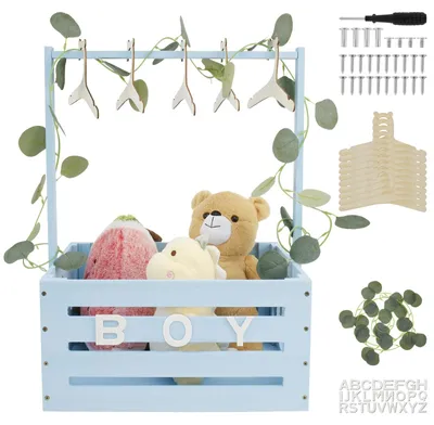 Productafbeelding van Babykorf met handvat - Houten cadeaukist voor een babyfeest