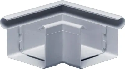 Produktbild von INEFA Rinnenwinkel 90 Grad kastenförmig Außenwinkel, PVC NW68 / 68mm Grau Wulst außen, Verbindungsstück Dachrinnenzubehör,  Germany