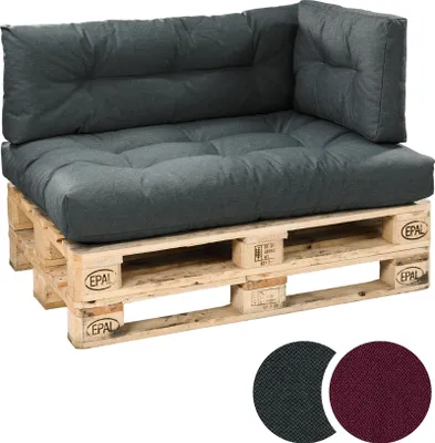 Immagine prodotto di sleepling - Cuscini per pallet Bodyprotect Cuscini per pallet, set di 3 composto da cuscino di seduta, schienale, pannello laterale, tessuto di rivestimento di alta qualità in grigio scuro