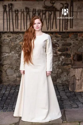 Produktbild von Winter Mittelalter Kleid Typ Unterkleid Thora Natur XXXL