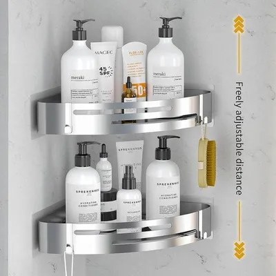 Immagine prodotto di Scaffale da bagno per oggetti asciutti, ripiano da bagno, organizer da bagno, set da 2 pezzi