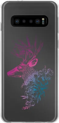 Produktbild von PhoneNatic Case kompatibel mit Samsung Galaxy S10 Silikon-Hülle Floral Hirsch M7-6