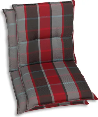 Produktbild von GO-DE Textil, Sesselauflage Niederlehner, 2er Set, Farbe: grau, Maße ca.: 100 cm x 50 cm x 7 cm, Rueckenhoehe: 52 cm