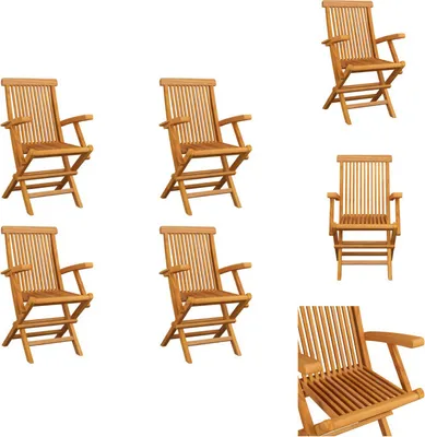 Image de vidaXL Chaises de jardin pliantes 4 pcs. Teck massif - Chaises de jardin