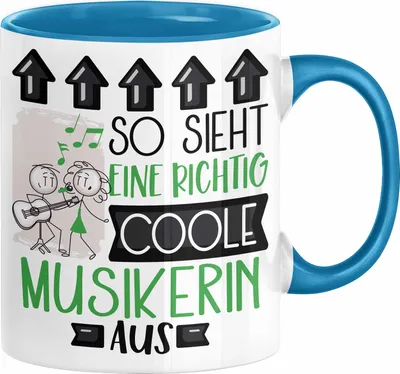 Produktbild von Musikerin Geschenk Tasse Lustig Geschenkidee für Musikerin Geburtstag So Sieht Eine Richtig Coole Musikerin Aus Frauen Spruch (Blau)