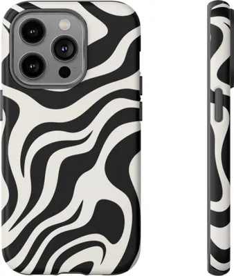 Produktbild von Abstraktes Zebra-Muster in Schwarz-Weiß – Hülle Kompatibel mit iPhone 14 Pro