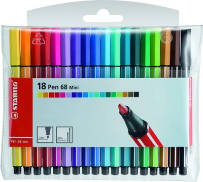 Produktbild von Fasermaler Pen 68 Mini Kunststoffetui mit 18 Stiften Packung mit 10 Stück