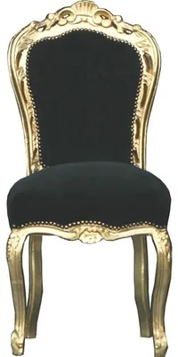 Produktbild von Casa Padrino Barock Esszimmer Stuhl Schwarz / Gold - Möbel Antik Stil - Esszimmerstuhl