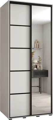Produktbild von MEBLE KRYSPOL Davos 5 Schrank, zwei Türen - 235,2x110x60 cm - Weiß Weiß Schwarz