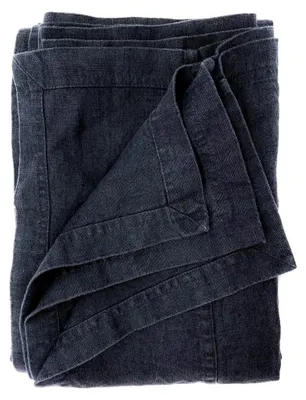 Tagesdecke 100% Leinen, Marineblau, 250x275 cm