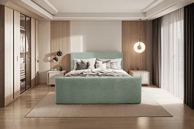 Produktbild von Kaiser Möbel Boxspringbett mit bettkasten und topper LAMM stoff Sven Grün 180x200 cm H3