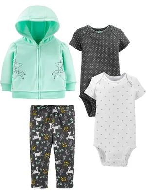 Immagine prodotto di Completo per neonata Carter's Baby, composto da giacca, pantaloni e body (4 pezzi)