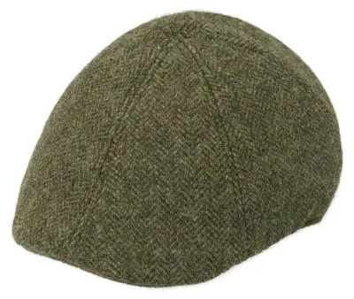 Fiebig 6-Panel Cap Wolle Fischgraet in grün