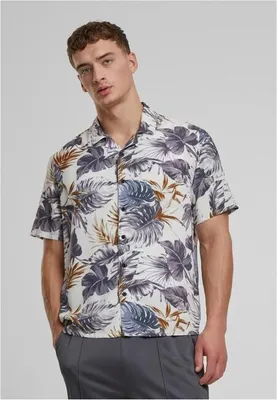 Immagine prodotto di Pánská košile Urban Classics Viscosa AOP Resort Shirt blueleaves - M