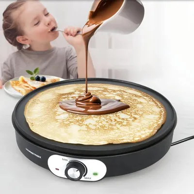 Produktbild von GOURMETmaxx Crepe Maker 1200W inkl. Teig-Verteiler & Crêpe-Wender Pfannkuchen Maker