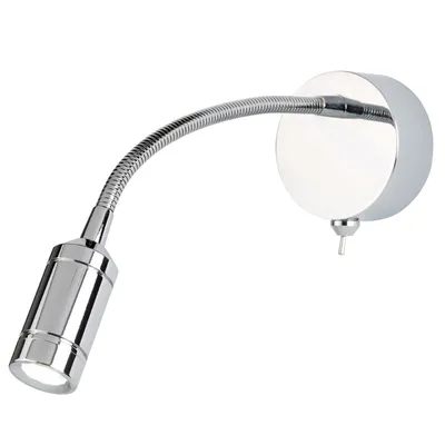 Immagine prodotto di Applique LED con braccio flessibile cromo 3000K bianco caldo con interruttore Luce di lettura