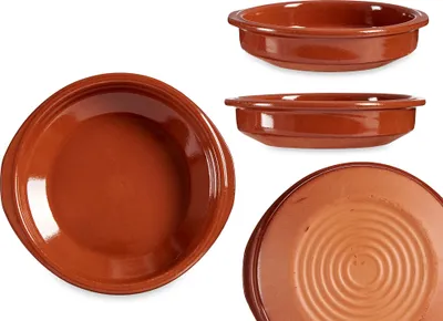 Produktbild von 6-tlg. Set Cazuelas Vintage ofenfest -  Mediterrane Tonschalen - Mit hochwertiger Handarbeit veredelt -  Schalen für Tapas - Creme Brülèe Ø 18 cm
