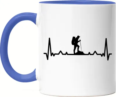 Produktbild von Hiking Tasse Blau Berg Berge Hügel Gipfel Bergsteigen Wandern Wanderroute Sport Aussicht Leidenschaft Bergschuhe
