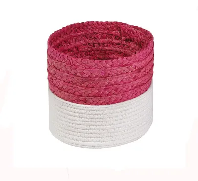 Image de CALICOSY - Panier bicolore blanc et rose en corde