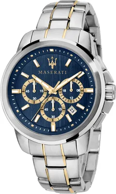 A close-up studio shot of a Maserati watch.