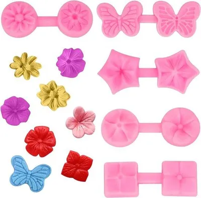Obrázok produktu pre Silikónové formy na mini kvety 3D s nepriľnavým povrchom na fondán