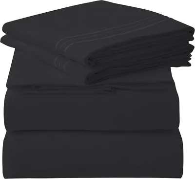 Imagen del producto de LINENS: Juego de 3 piezas para dos camas individuales: incluye 1 sábana encimera de microfibra cepillada suave, 1 funda de almohada y 1 sábana bajera