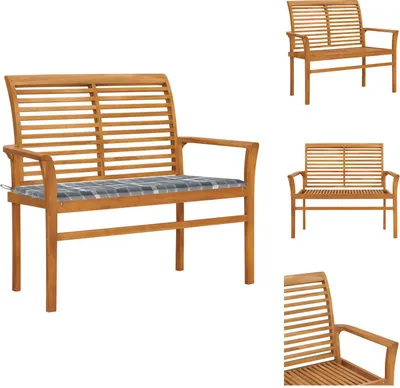 Zdjęcie produktu dla vidaXL Ławka ogrodowa 112 cm z litego drewna tekowego - Ławki ogrodowe