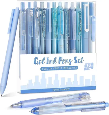 Image de 4 Candies Pack de 12 stylos gel et surligneurs, Aesthetic Gel Pens - Ecole & Bureau