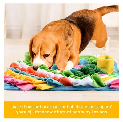 Produktbild von Schnüffelteppich für Hunde – 40x40 cm, Intelligenzspielzeug für Hunde, Welpen und Katzen, mit rutschfester Unterseite, waschbar und faltbar