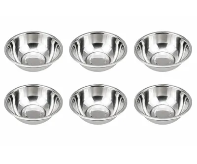 Produktbild von 6 x MATO Edelstahlschüssel 3,7 Liter Ø 28 cm Rührschüssel Küchenschüssel Edelstahl Spülmaschinenfest