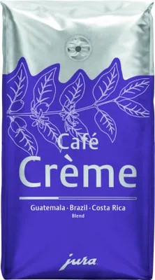 A bag of Jura Cafe Crema Blend coffee beans.