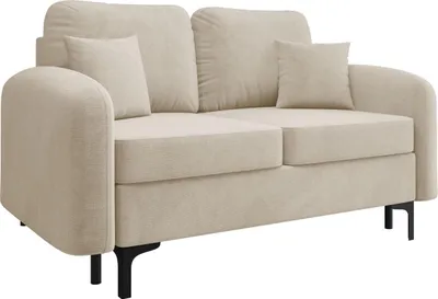 Produktbild von MIRJAN24 Schlafsofa Venice Small, Couch mit Bettkasten und Schlaffunktion, Metallfüße, Kissen mit Reißverschluss, Wohnzimmer Kollektion (Farbe: Manila 02)