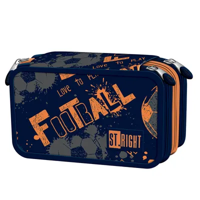 Produktbild von Dreifaltige Federmappe mit Zubehör Fußball St.Right Majewski