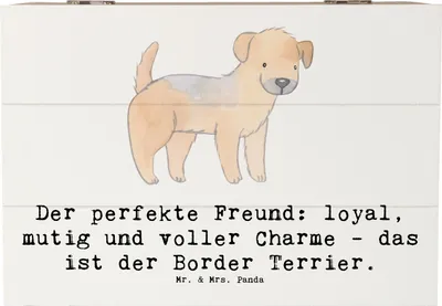 Produktbild von Mr. & Mrs. Panda Box Border Terrier Freund 22 x 15 cm - Weiß - Geschenk, Schatulle, fotobox, freundliche Hunde, Hunderasse, perfekter, Hunderassen, Kiste, Geschenkbox
