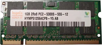 Productafbeelding van Hynix Hymp512s64cp8-y5, 1GB DDR2 PC2 667MHz SODIMM, geheugenmodule