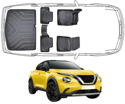 Produktbild von 3D Fußmatten & Untere Kofferraumwanne Auto Set Kompatibel mit Nissan Juke 2.Gen 2019 - 2026