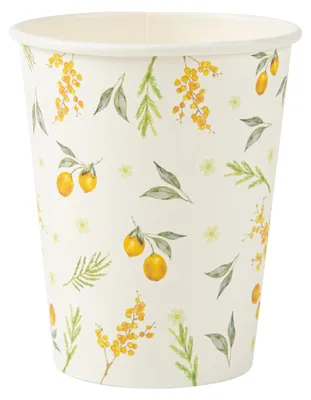 Immagine prodotto di 8 bicchieri di cartone con motivo al limone, 255 ml -