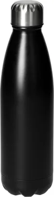 Image de Gourde en acier inoxydable "Colare" 0,7l - Paroi simple, en argent ou noir - Gourde élégante pour les déplacements - Acier inoxydable de haute qualité pour la fraîcheur et la durabilité!noir