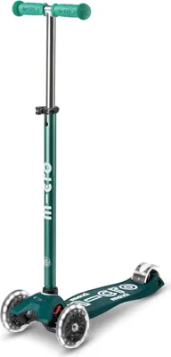 Image de Micro Maxi Scooter Deluxe ECO LED vert - trottinette durable pour enfants avec roues LED