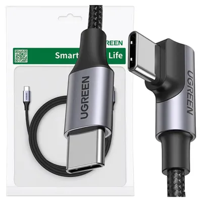 Image de Câble Usb-C vers Usb-C, Angular Ugreen Us334 5A, Pd 100W, 1M (Noir)