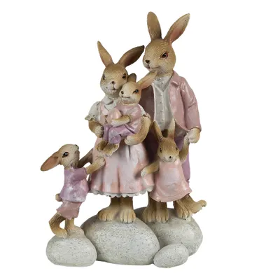 Immagine prodotto di Clayre & Eef Figurina Coniglio 11x6x18 cm Rosa Beige Poliresina