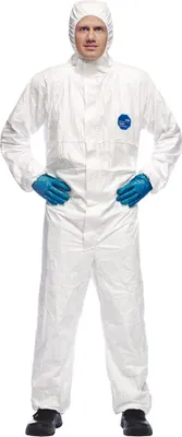 Zdjęcie produktu dla Odzież ochronna DuPont Tyvek 500 Xpert, zapewniająca ochronę przed chemikaliami, z kapturem, kat. III