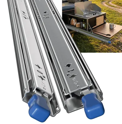 Obrázok produktu pre Ikodm, ťažké zásuvkové koľajnice, 1050 mm, 84 kg, plný výsuv, uzamykateľné, 2 kusy