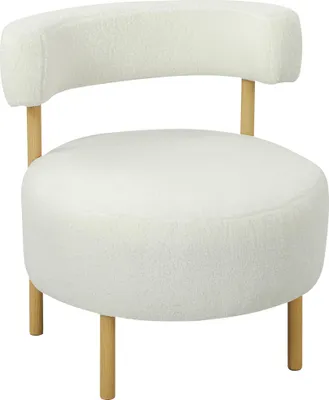 Produktbild von HOMCOM Loungesessel Relaxsessel mit Sherpa-Fleece, Metallbeinen in Holzoptik