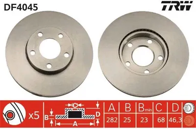 Produktbild von TRW Bremsscheiben (2 Stück) Vorderachse DF4045
