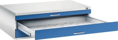 Produktbild von CP 7200 Planschrank lichtgrau, enzianblau 3 Schubladen 135,0 x 96,0 x 42,0 cm