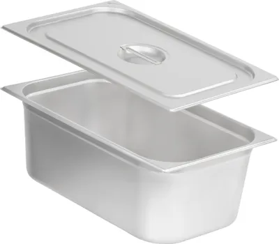 Produktbild von Mahlzeit GN Behälter 1/1 mit Deckel, Höhe 200 mm, Edelstahl Wärmebehälter, Geeignet für Chafing Dish